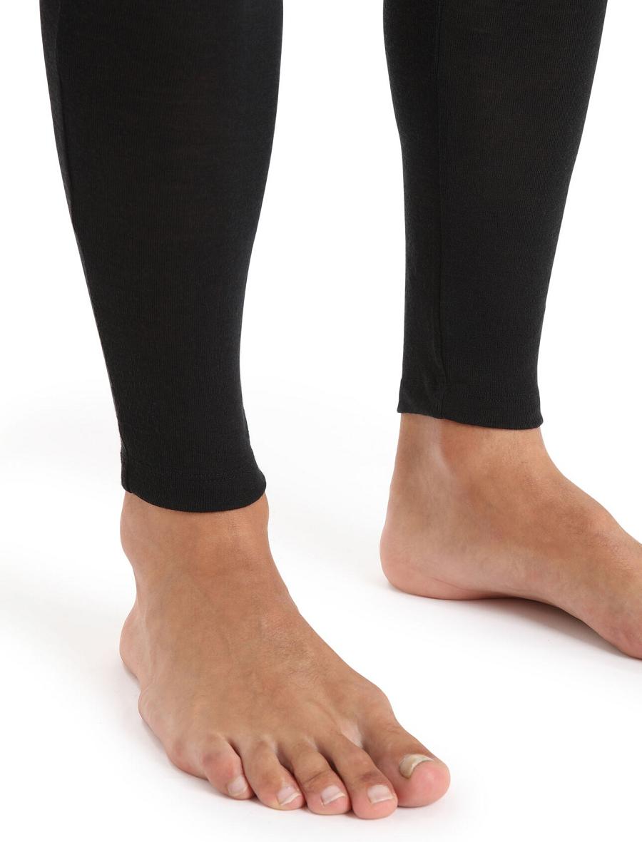 Icebreaker Merino 175 Everyday Thermal Leggings With Fly Miesten Base Layers Mustat | FI 1400ZUTG